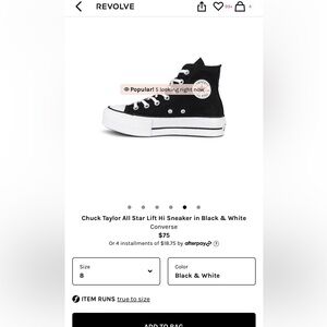 Chuck Taylor All Star Lift Hi Sneaker in Black & White